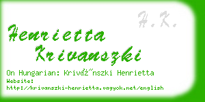 henrietta krivanszki business card